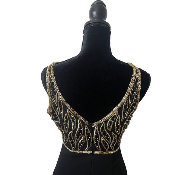 Vintage Rickie Freeman Black and Gold Gown - Size 6 - Picture 13 of 14